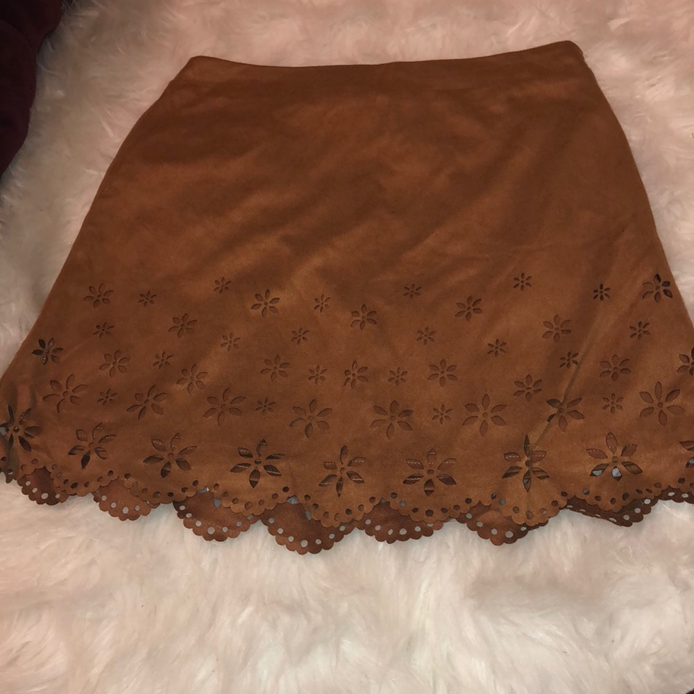 Tan mini skirt
